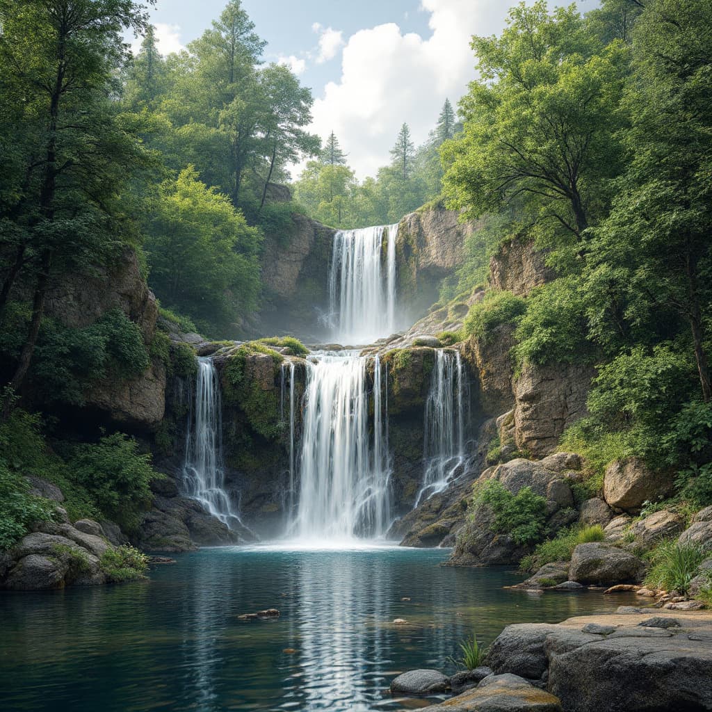 AI generated: NATURE, FALLS, 3D