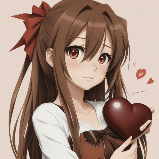 AI generated: anime heart in brown