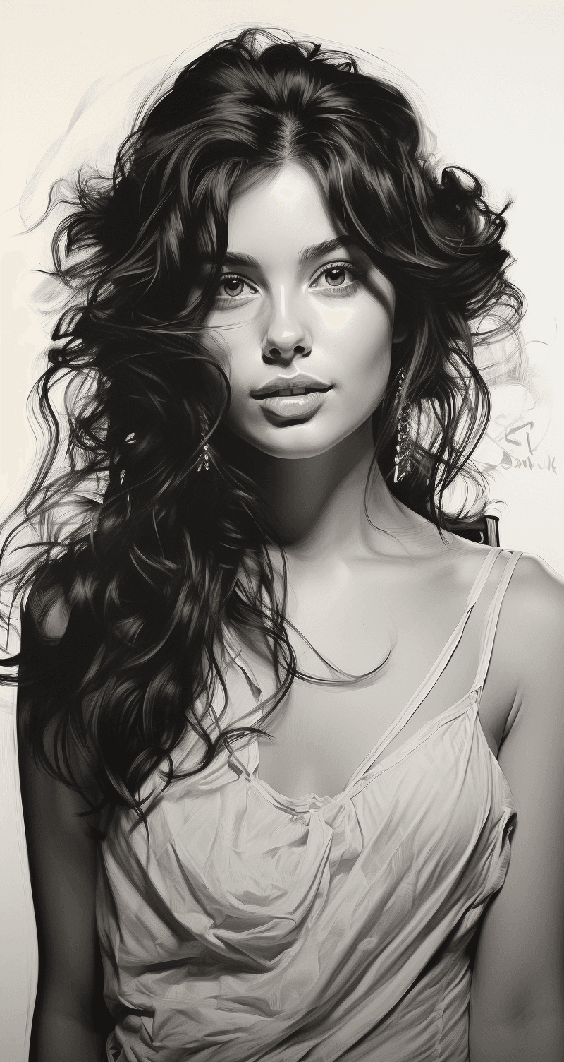 AI generated: pencil sketch, stunning Spanish woman, highly realistic, detailed, slight smile --ar 68:128 --styliz...