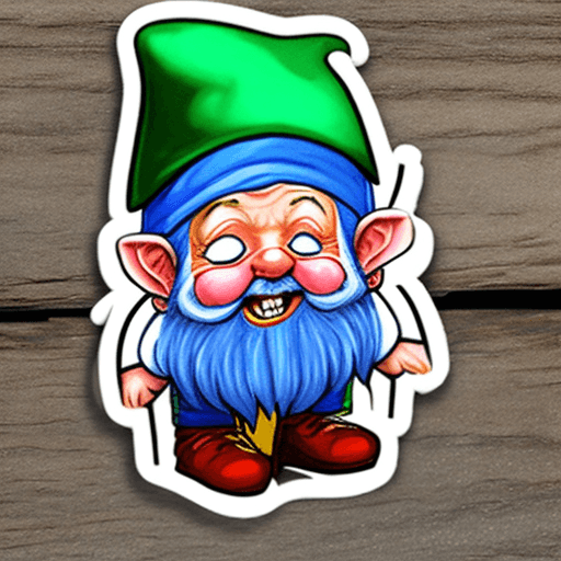 AI generated: Sticker happy gnome named "kisloid"
