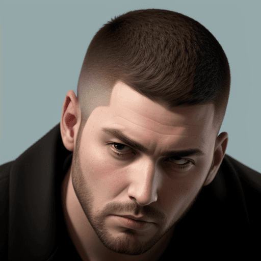 AI generated: man's head in VICE