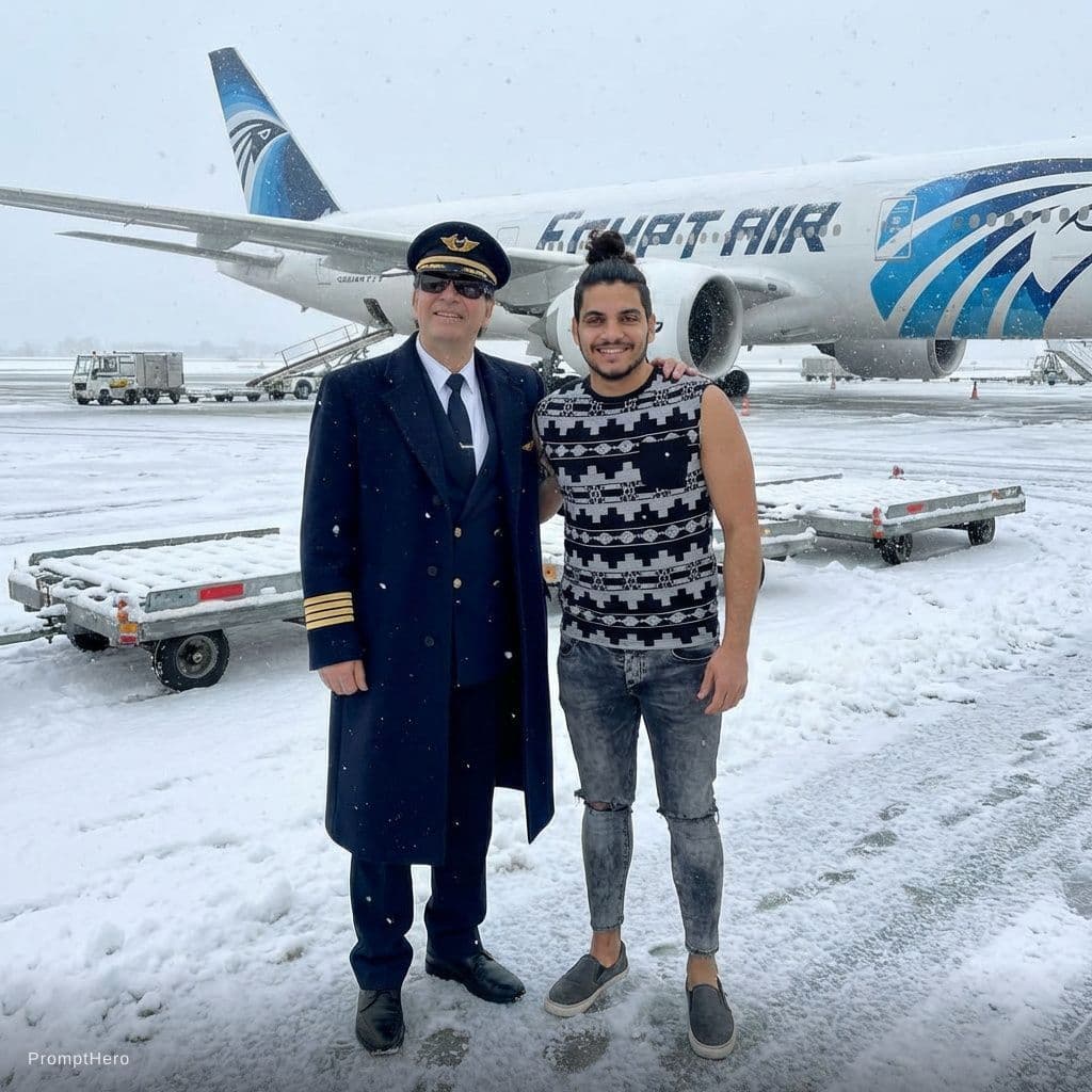 AI generated: Added me beside my dad in one real photo