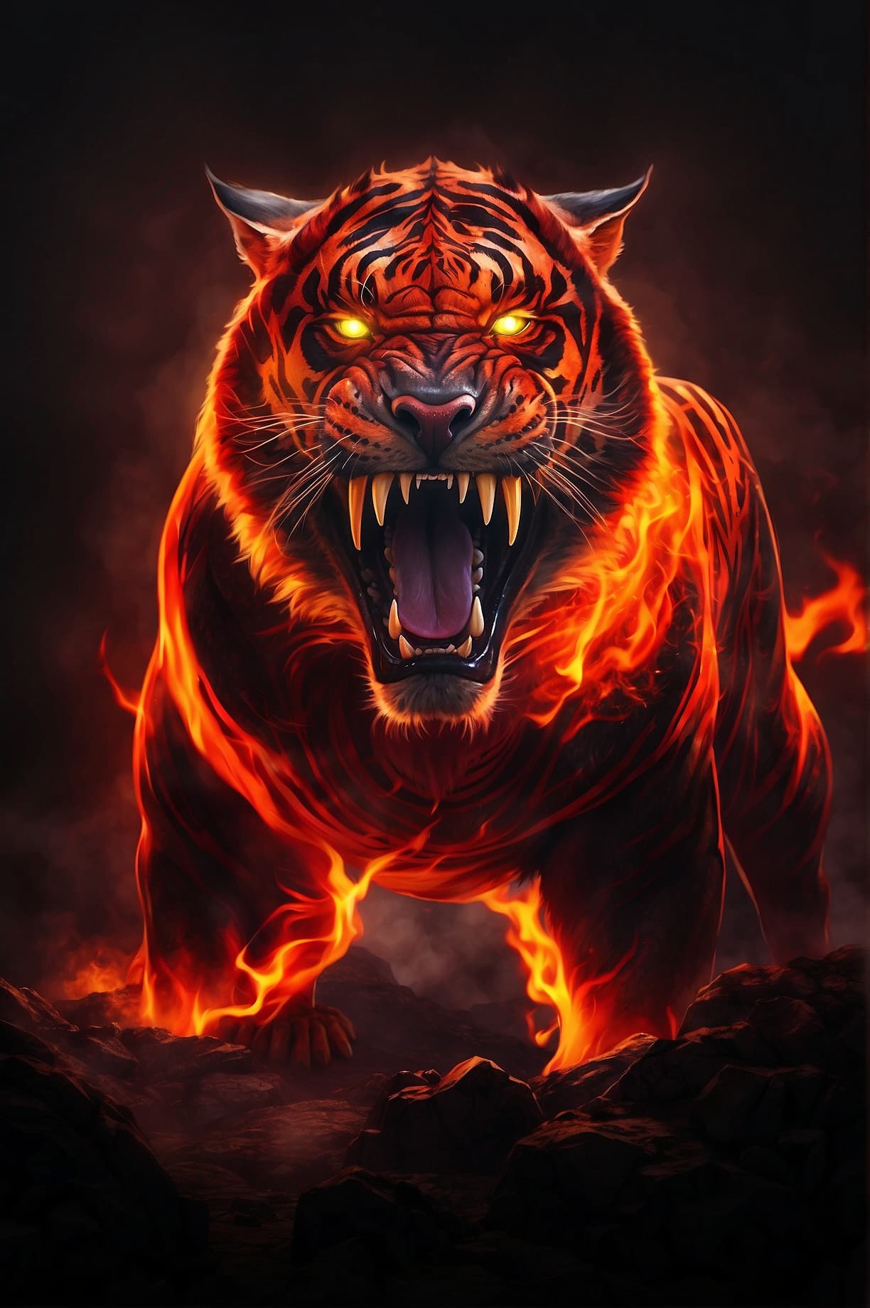 AI generated: Tiger from hell