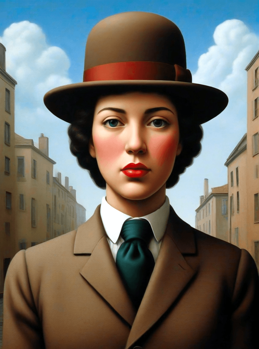 AI generated: Mona Lisa, (by René Magritte:1.8)