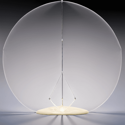 AI generated: "Behold a marvel of design—an egg-shaped tent structure that emanates a soft glow. Crafted from alum...