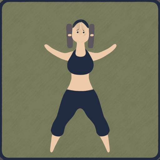 AI generated: icon-like, cute picture of a person exercising. One person. no background.