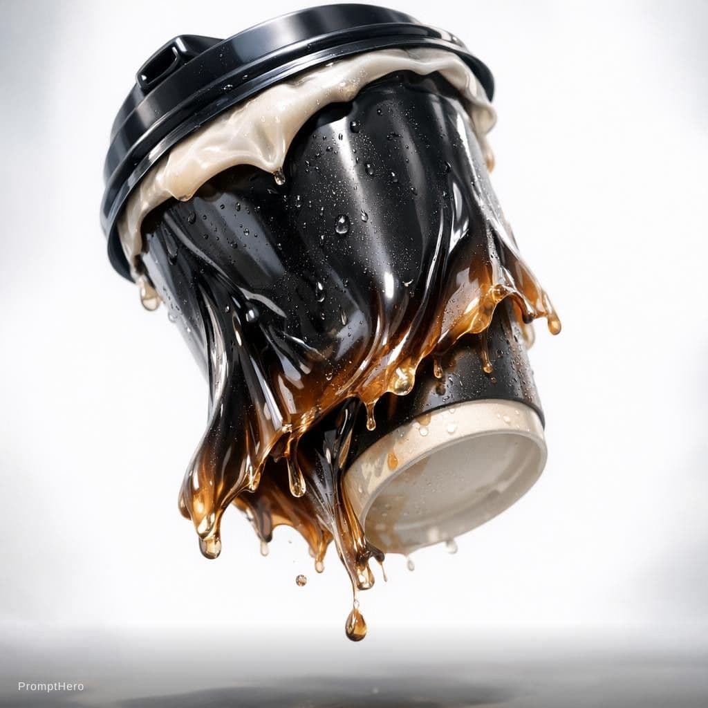 AI generated: Create a hyper-realistic and elegant 9:16 aspect ratio poster of a coffee cup, featuring
a single, a...