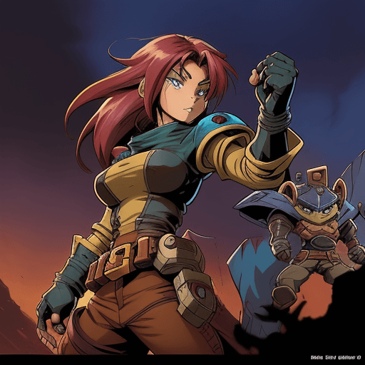 AI generated: The character gally from gunnm, from Battle Chasers comic book, drawn as anime