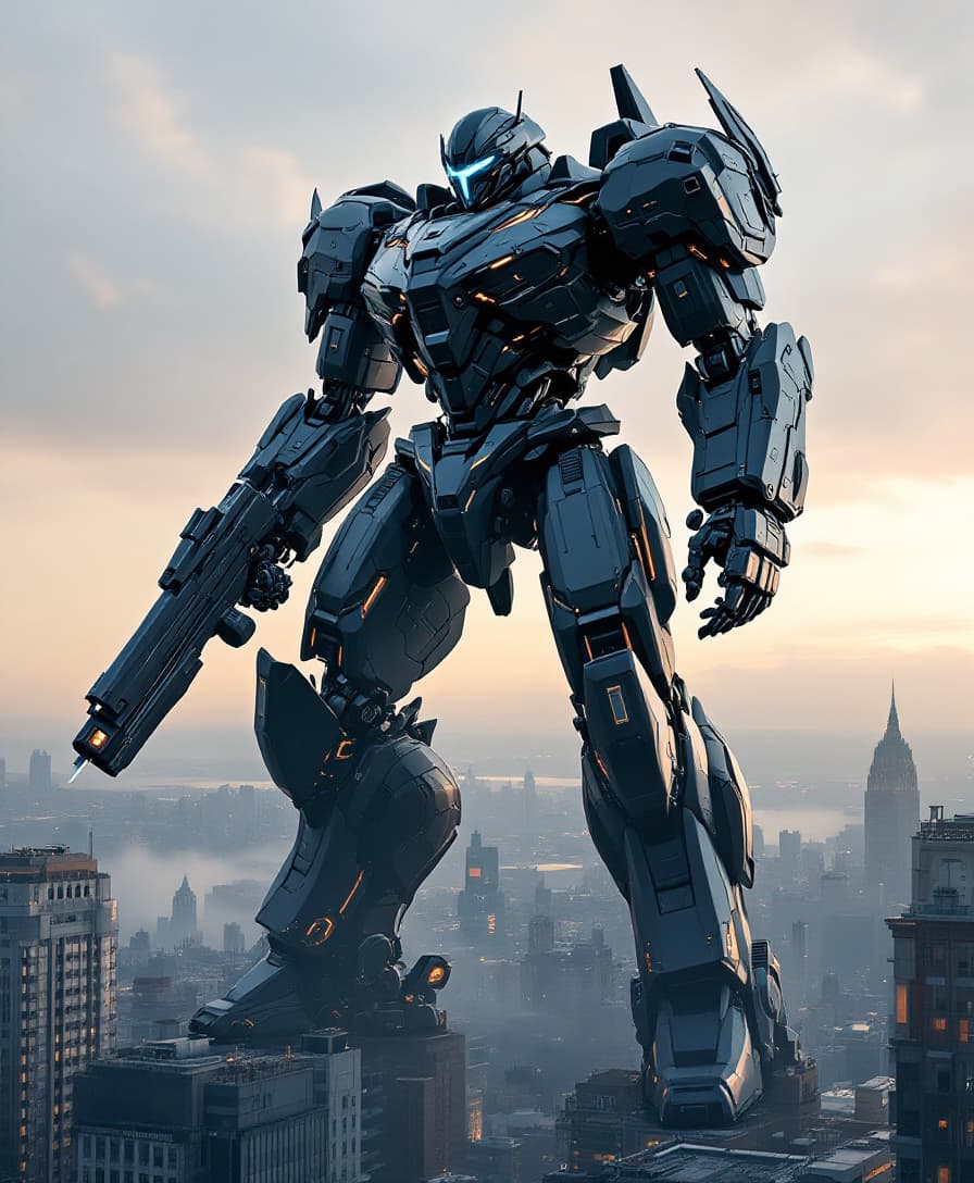 AI generated: A vision of the future where technology has advanced significantly, resulting in a colossal black me...