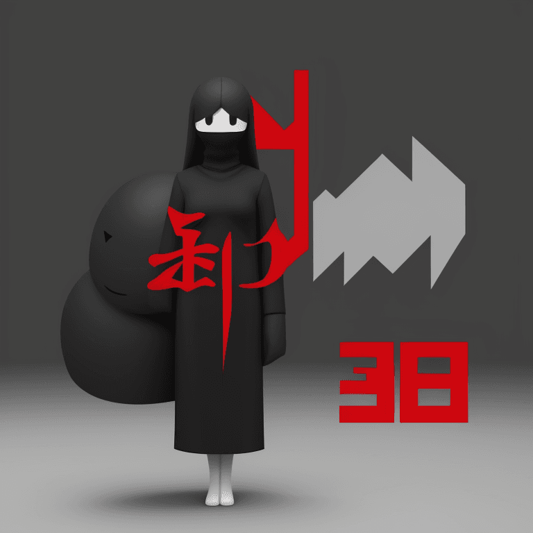 AI generated: "Mai" logo, 3d, black background, red and gray letter, graphic design, flat, clean --no face person ...