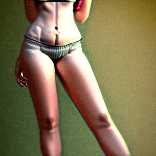 AI generated: beautiful shemale with an erection dangling through her skirt, (((full body visible))), portrait, ph...