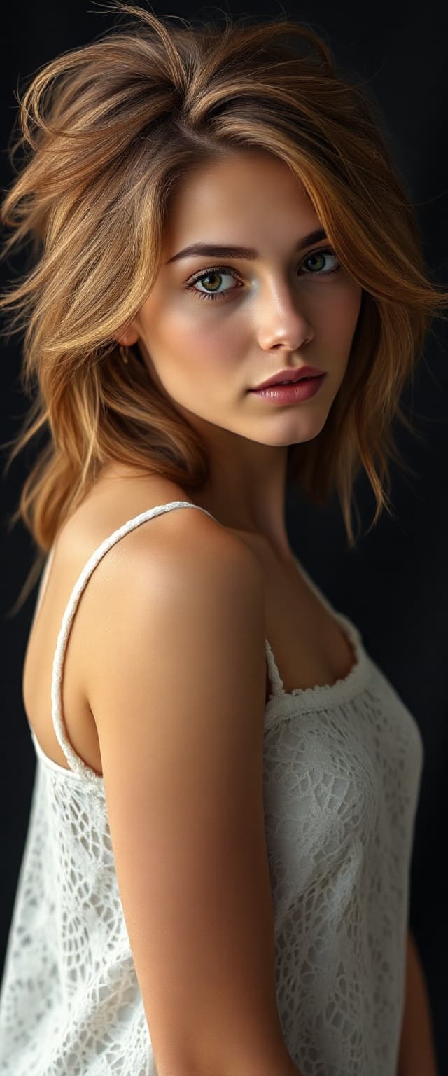 AI generated: :High resolution full-body portrait, professional photography style. Supermodel, heart shaped face. ...