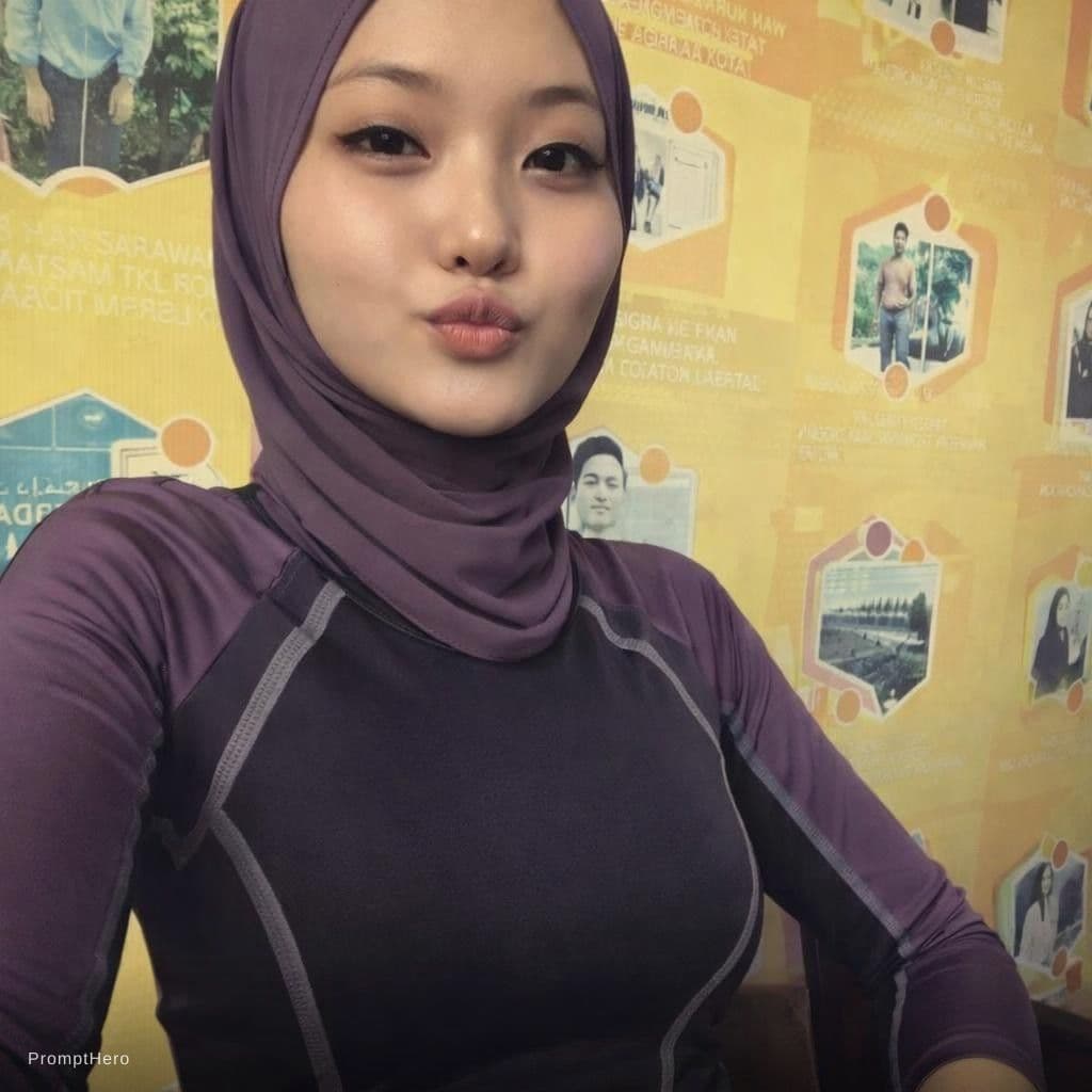 AI generated: make she using a sport bra 