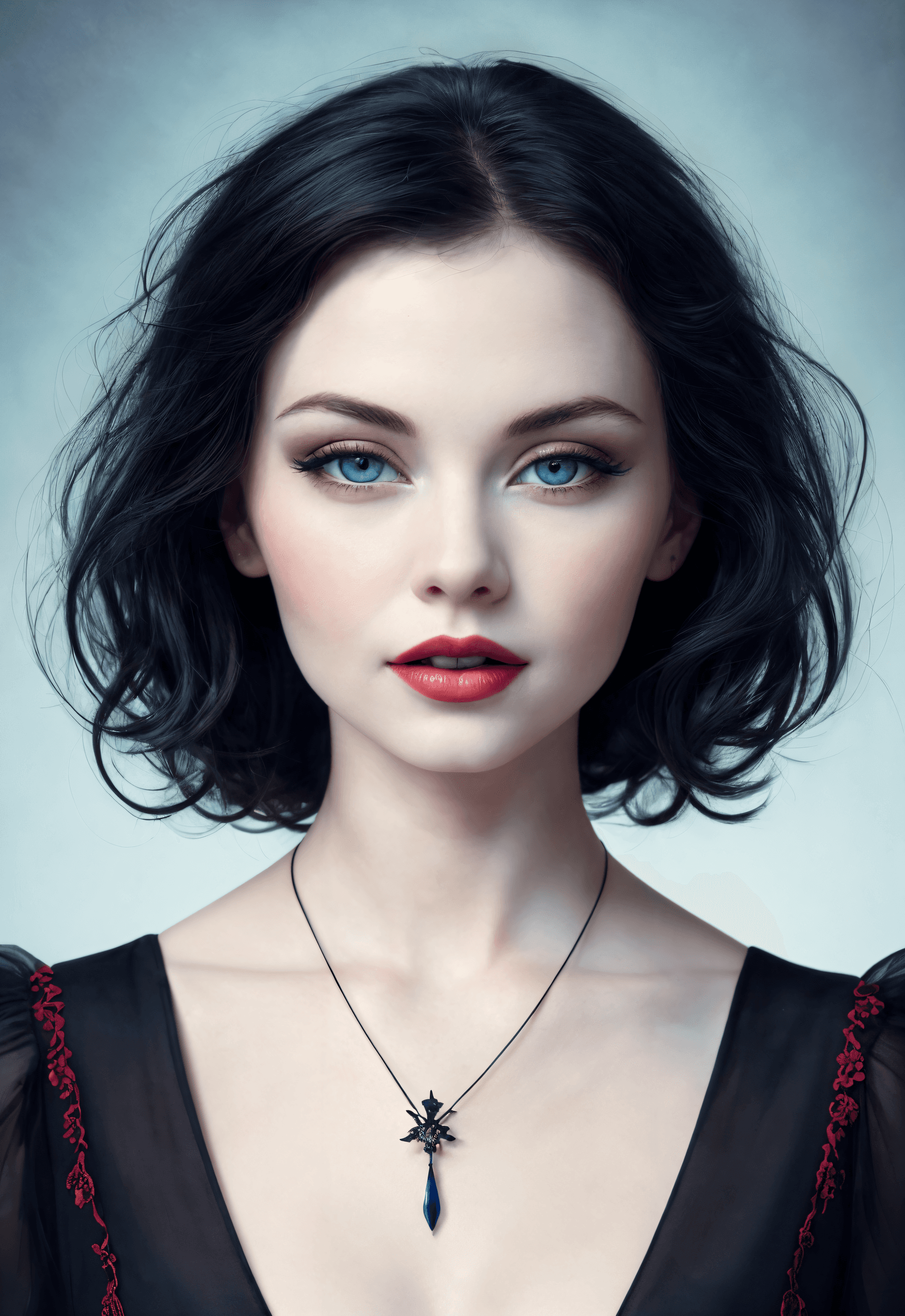 AI generated: (masterpiece award winning illustration:1.2) , Snow White photorealistic , full sharp , detailed fac...