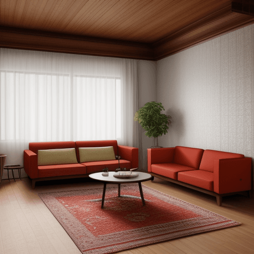 AI generated: Ukraine ethnic modern minimalistic interior

