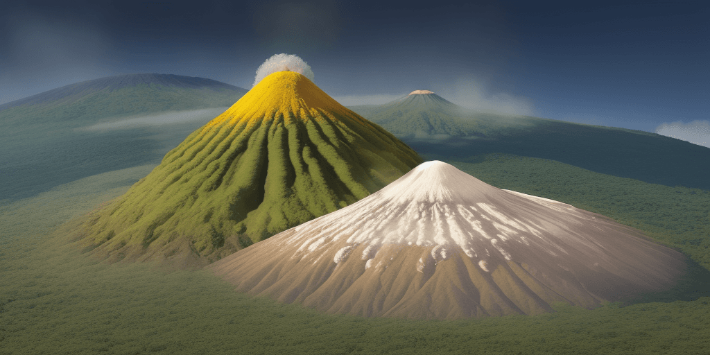 AI generated: princesa azteca hermosa dormida de espalda sobre volcán