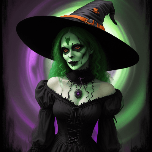 AI generated: halloween witch halloween witch halloween halloween halloween witch, in the style of photobashing, c...