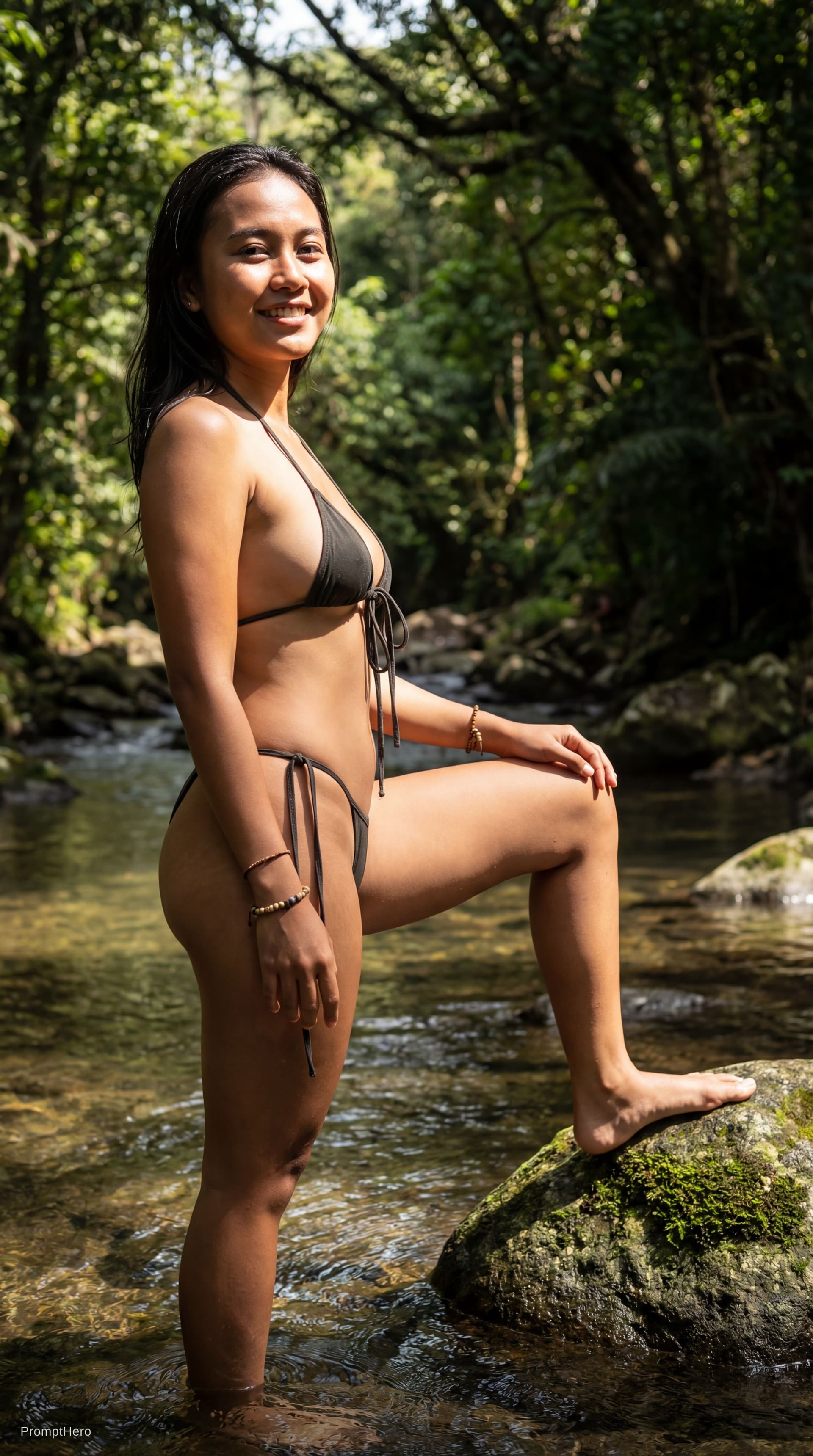AI generated: <IMAGE_COMPOSITION>
	<COSPLAY_THEMES_MODEL>A young Indonesian widow, curvy with 34G melon-sized brea...