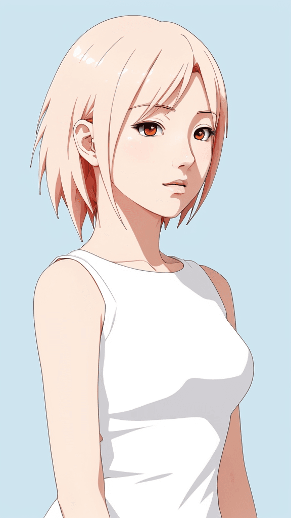 AI generated: (best quality,ultra-detailed,realistic:1.2) anime, clean lines, minimalist artwork, vibrant color pa...