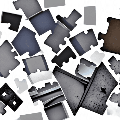 AI generated: Broken integration, pieces apart, detailed, white background