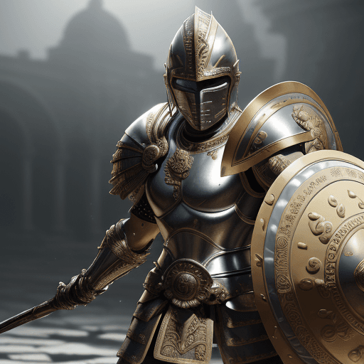 AI generated: Male colombiano spartan warrior in a battle ground, facing camera, finely detailed helm, armor, spea...