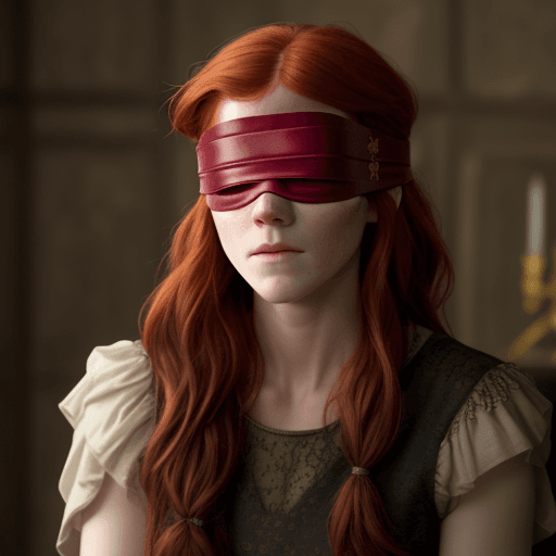 AI generated: Rose Leslie blindfolded