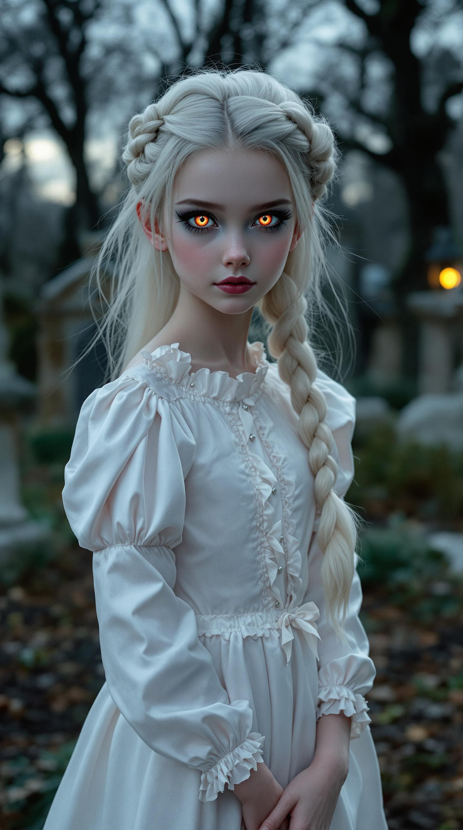 AI generated: a professional photo of a exceptionally of the most beautiful Russian vampire girl in the world, (ag...