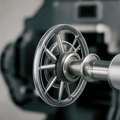 AI generated video: •  Circular Wheel: This is the main component. It likely represents a handle that can be rotated.
...