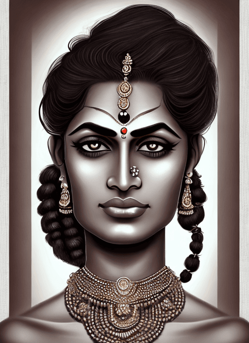 AI generated: photorealistic, portrait of an hairy Indian strongwoman, hyper detailed symmetrical face, androgynou...