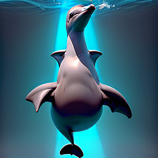 AI generated: High resolution breast Anthropomorphic Dusky dolphin in