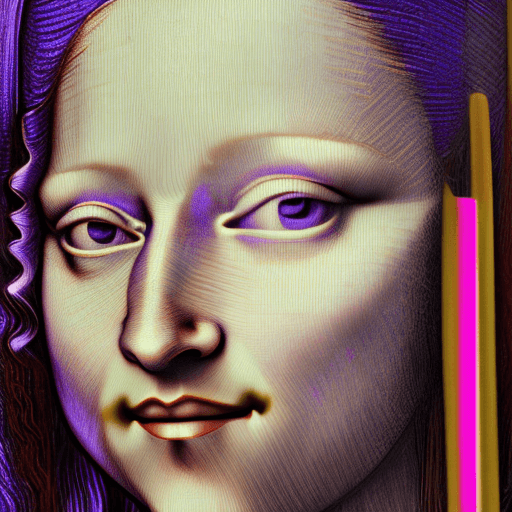 AI generated: Photo of Monalisa ,Vangoh brush, colorful clothes, white complexion, pinkish lips, blue eyes, smilin...