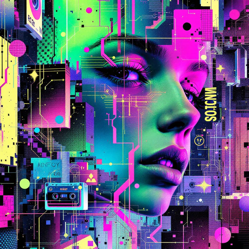 AI generated: (masterpiece, digital art:1.3), a highly intricate double exposure artwork inspired by Yuumei, featu...