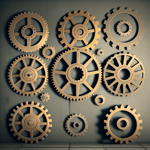 AI generated: wall of contraption gears
