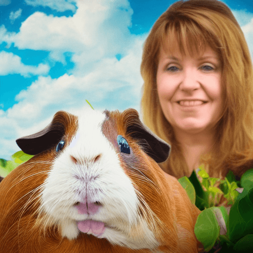 AI generated: a photorealistic portrait of a feminist comical guinea pig , surrounded by angela in heaven, beautif...