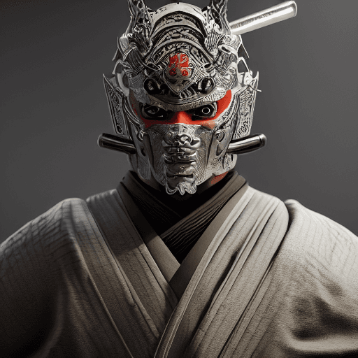 AI generated: Ninja Samurai, Hannya mask, portrait, simetris, extremely detail mask, cinematic lighting, intricate...