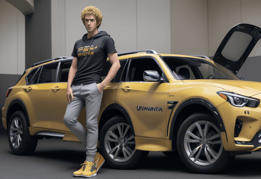 AI generated: spike spiegel close-up portrait full length, athletic body, blond hair, stubble with dark-blond and ...