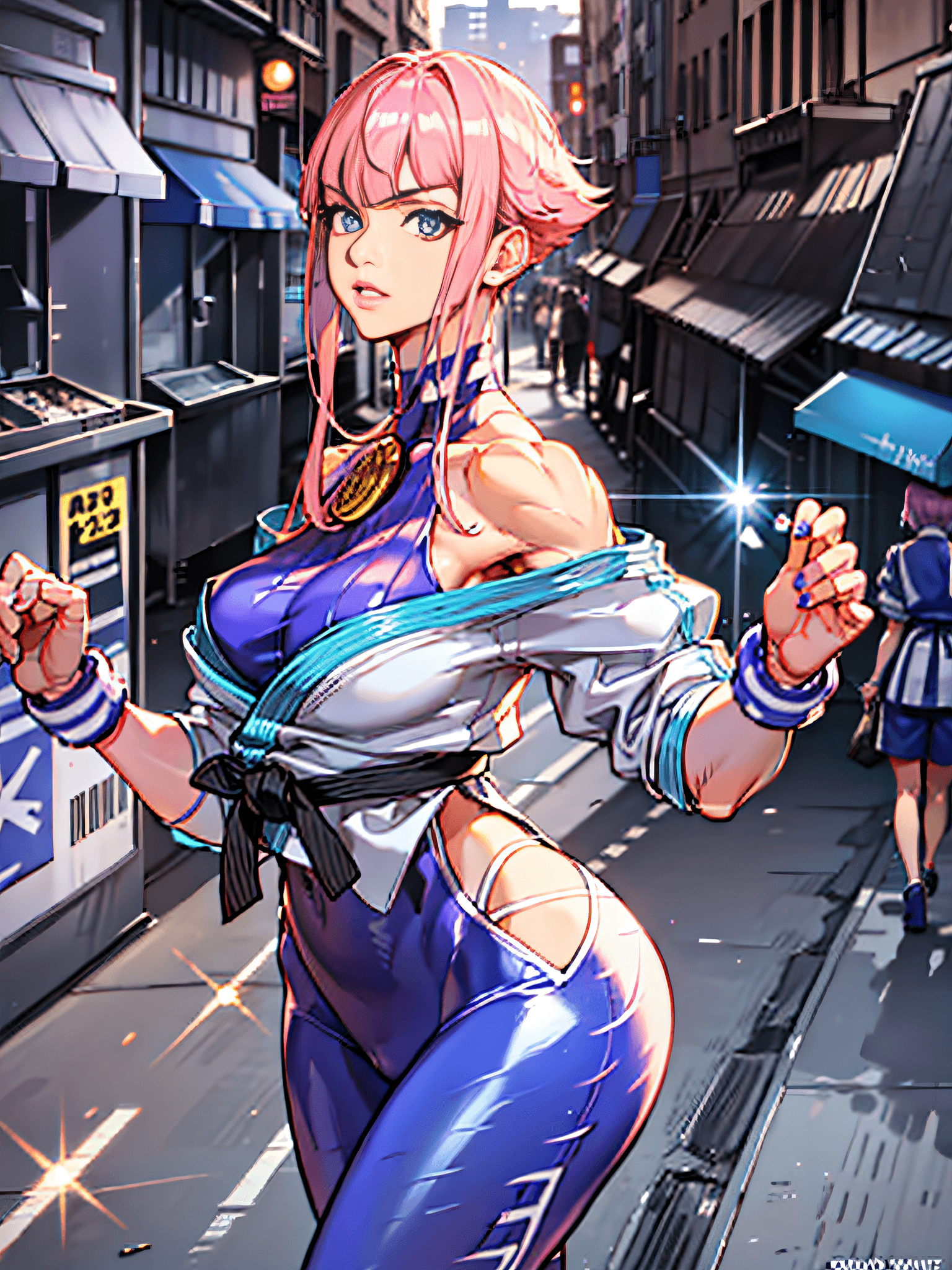 AI generated: ((Best Quality, 8K, Masterpiece: 1.3)), ((A Manon who conforms to the official Street Fighter 6, doi...