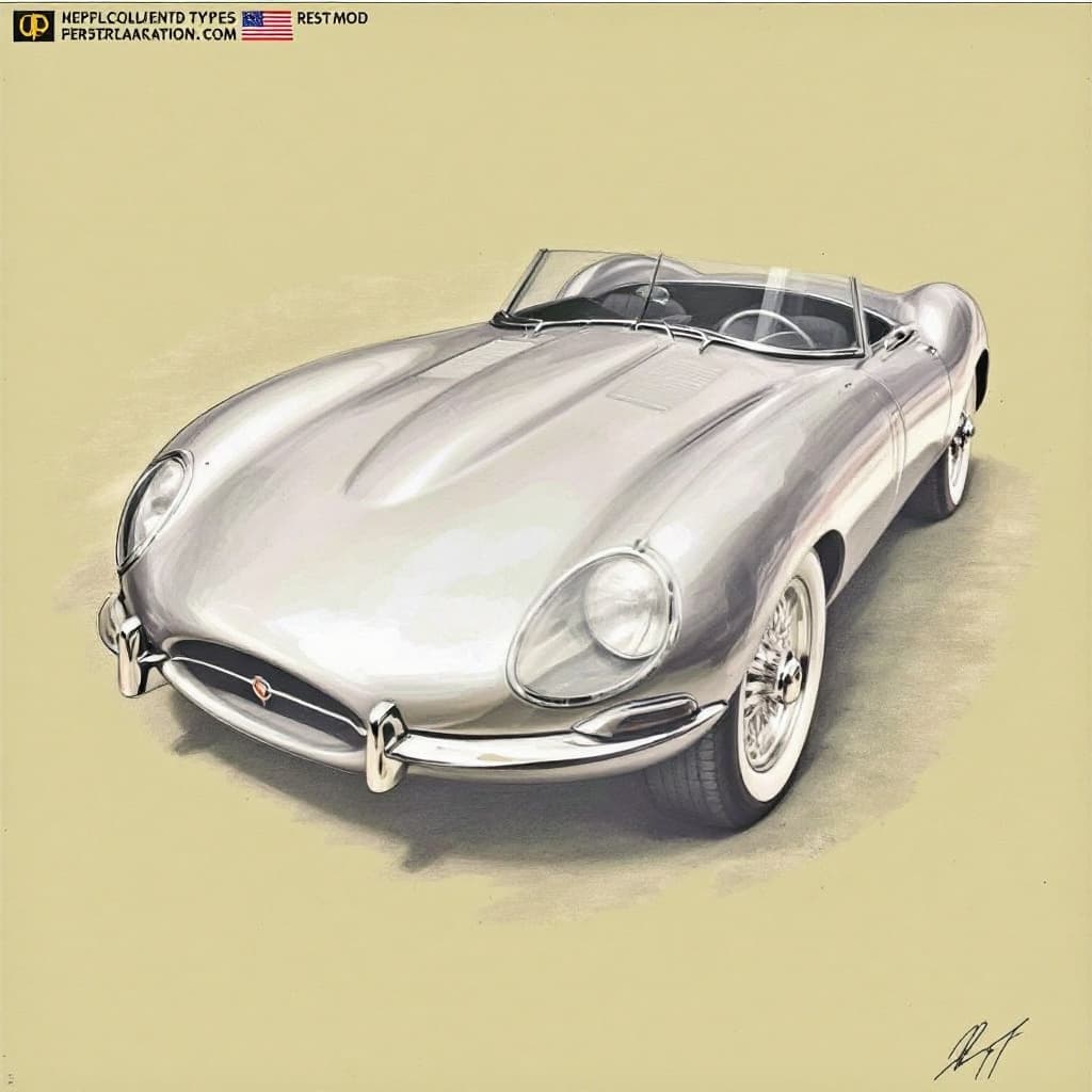 AI generated: Jaguar type e restomod