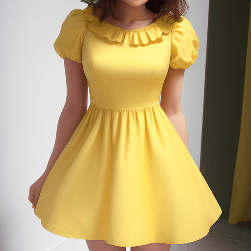 AI generated: dress,short,yellow,decolletage