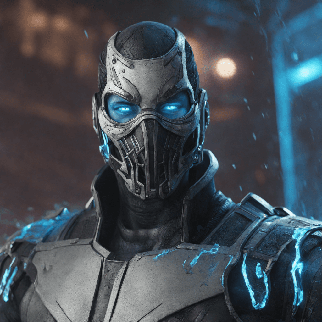 AI generated: "Generate an ultra-realistic depiction of Sub-Zero from Mortal Kombat in a cyberpunk-themed environm...