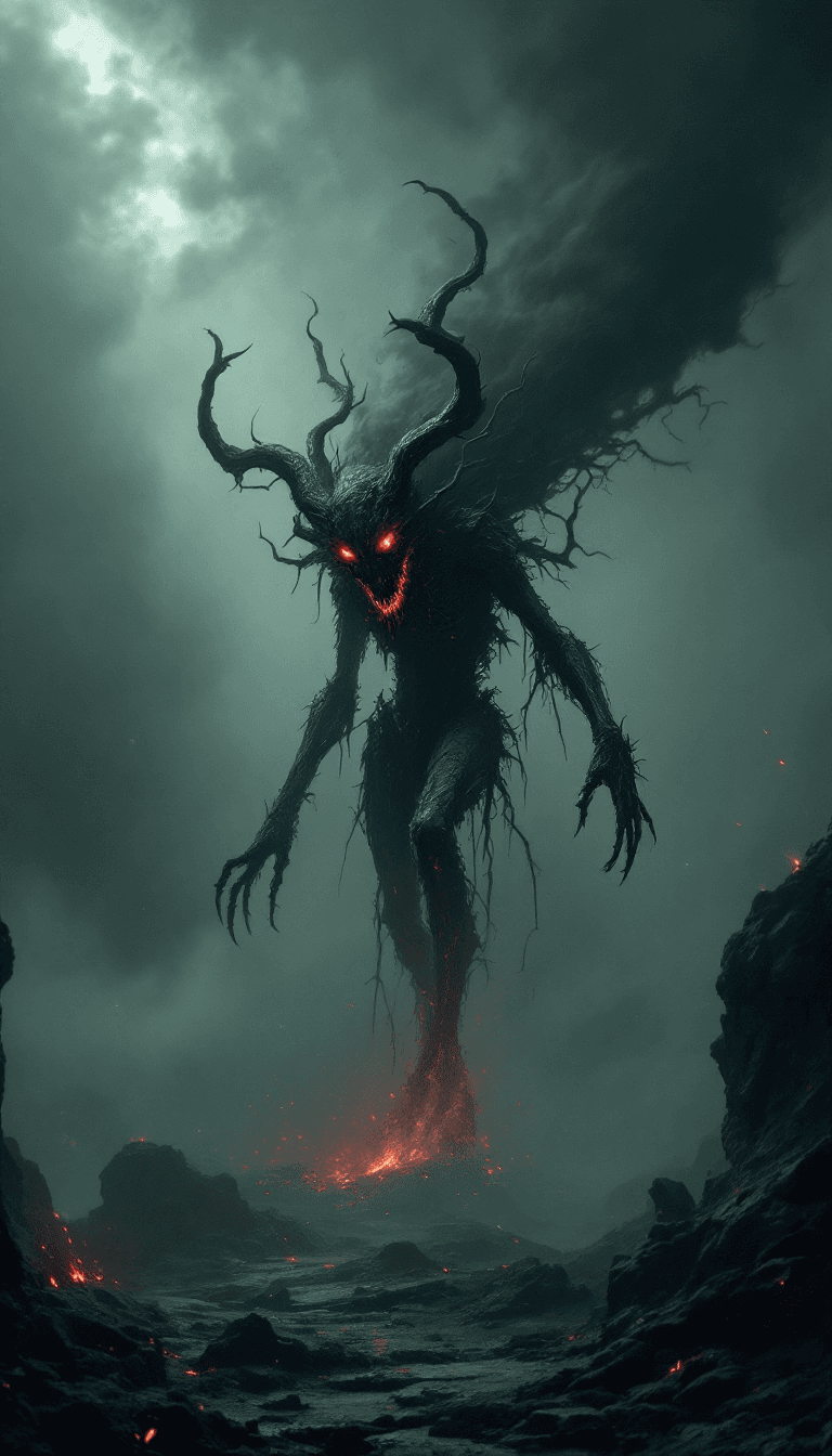 AI generated: dystopian style The evil grotesque rassamaha. bleak, post-apocalyptic, somber, dramatic, highly deta...