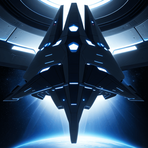 AI generated: Futuristic space ship in deep space