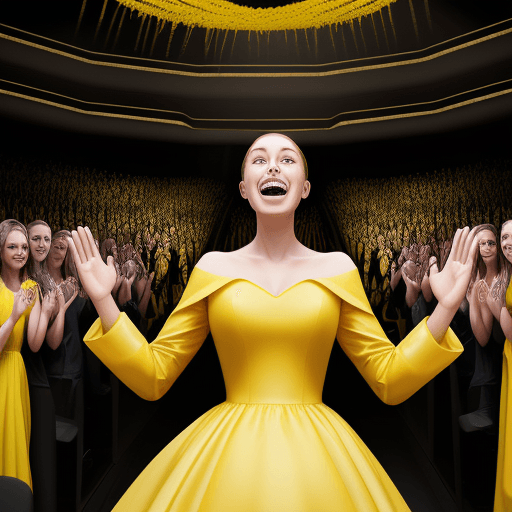 AI generated: high quality image of a giant invisible orthodontic in the centre, surrounded by applauding dentists...