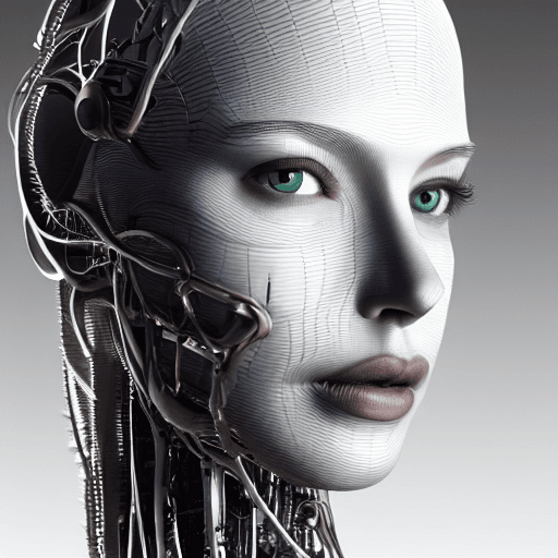 AI generated: complex 3d render ultra detailed of a beautiful porcelain profile android face, cyborg, robotic part...