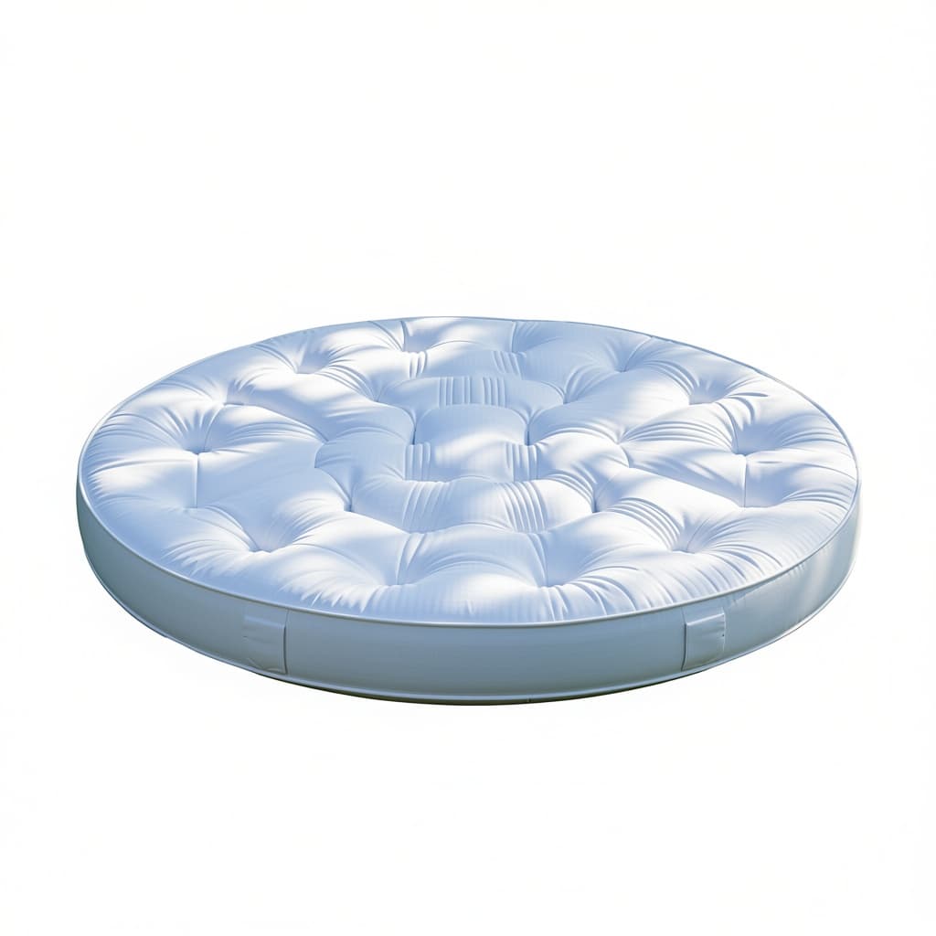 AI generated: 
take a photo in which a rectangular circular mattress is in view in which the mattress