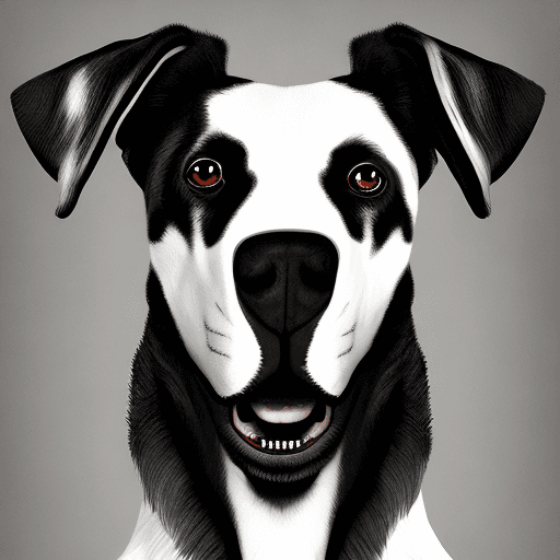 AI generated: Generate a surrealistic portrait of a Dansk-Svensk Gårdshund (Scandinavian Farm Dog). The dog should...