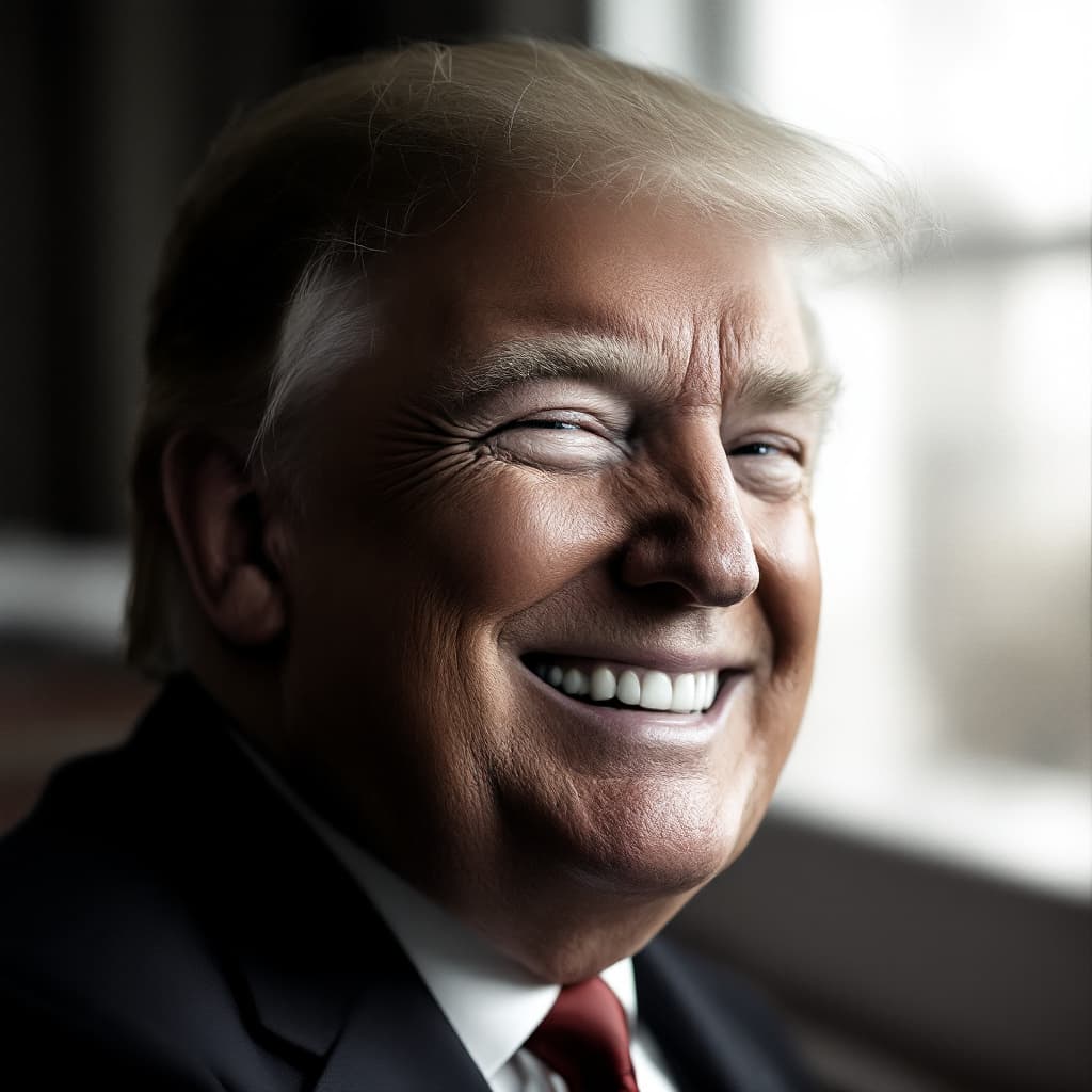 AI generated: donald trump smile photography