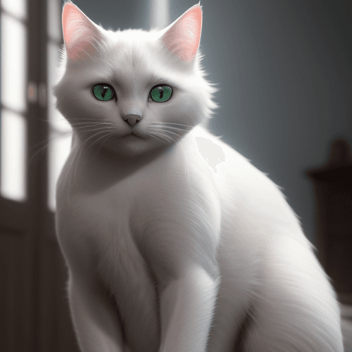 AI generated: Fotografia de un gato ultrarealista, gato ciamez, blanco con ojos azules, ultra realista, muy detall...