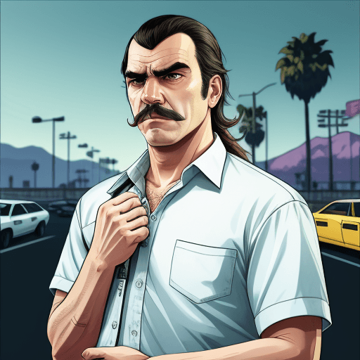 AI generated: a picture in the style of a gta 5 poster game, GTA V, Grand Theft Auto 5 poster, 16k, UHD, HDR, solo...