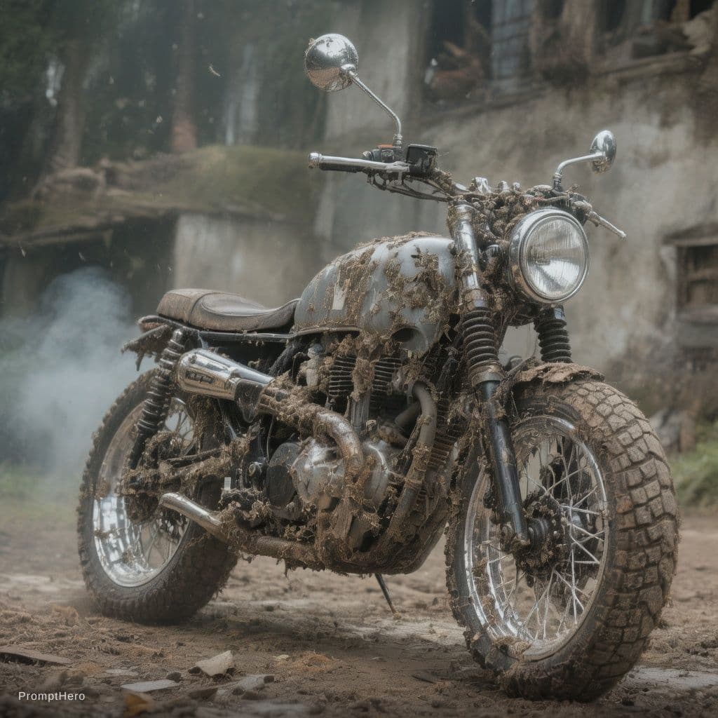 AI generated: i want to put my photo and make the photo stanl beside bike it
